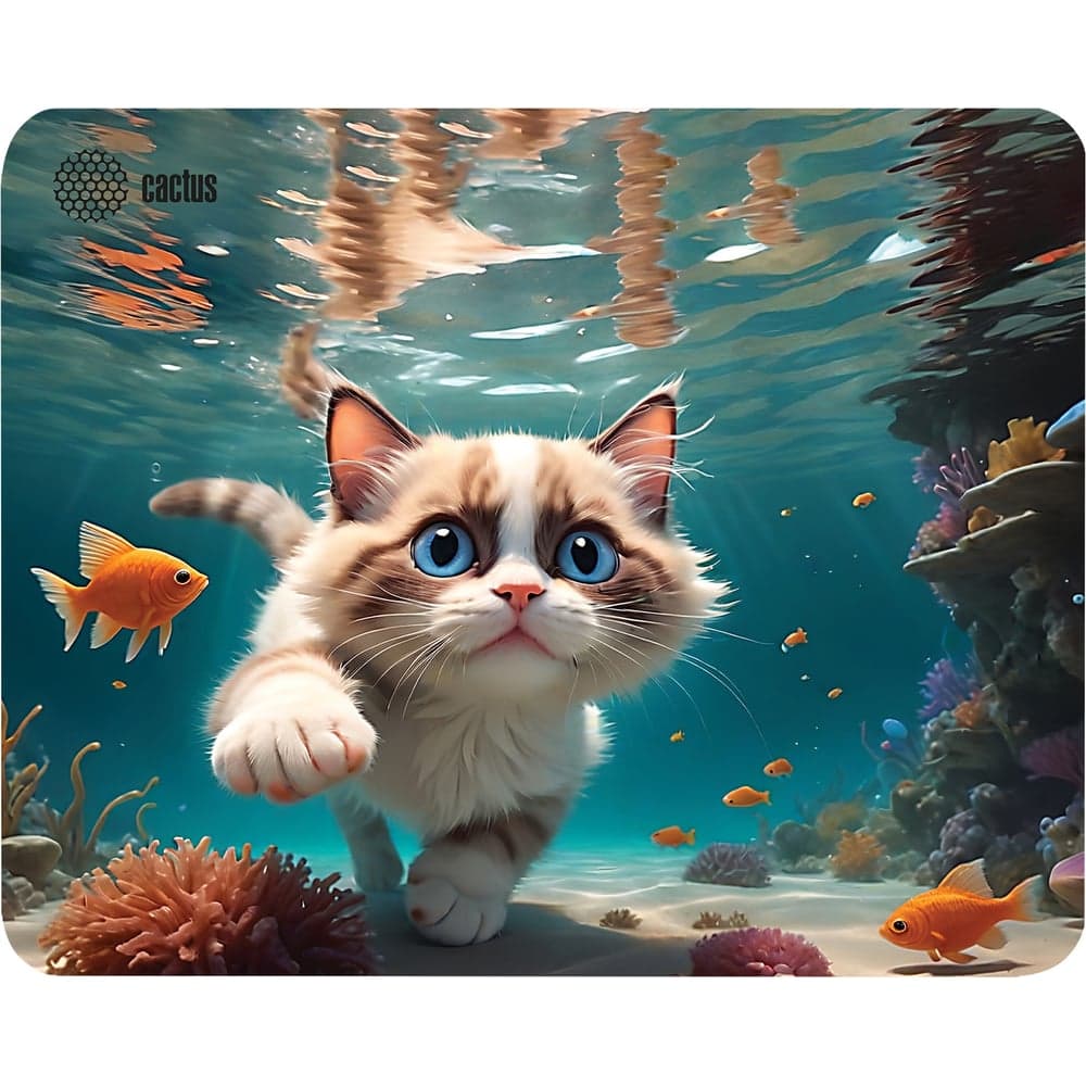 Коврик для мыши Cactus Fish Cat рисунок 300x250x3 мм CS-MPC-D15M 2064775