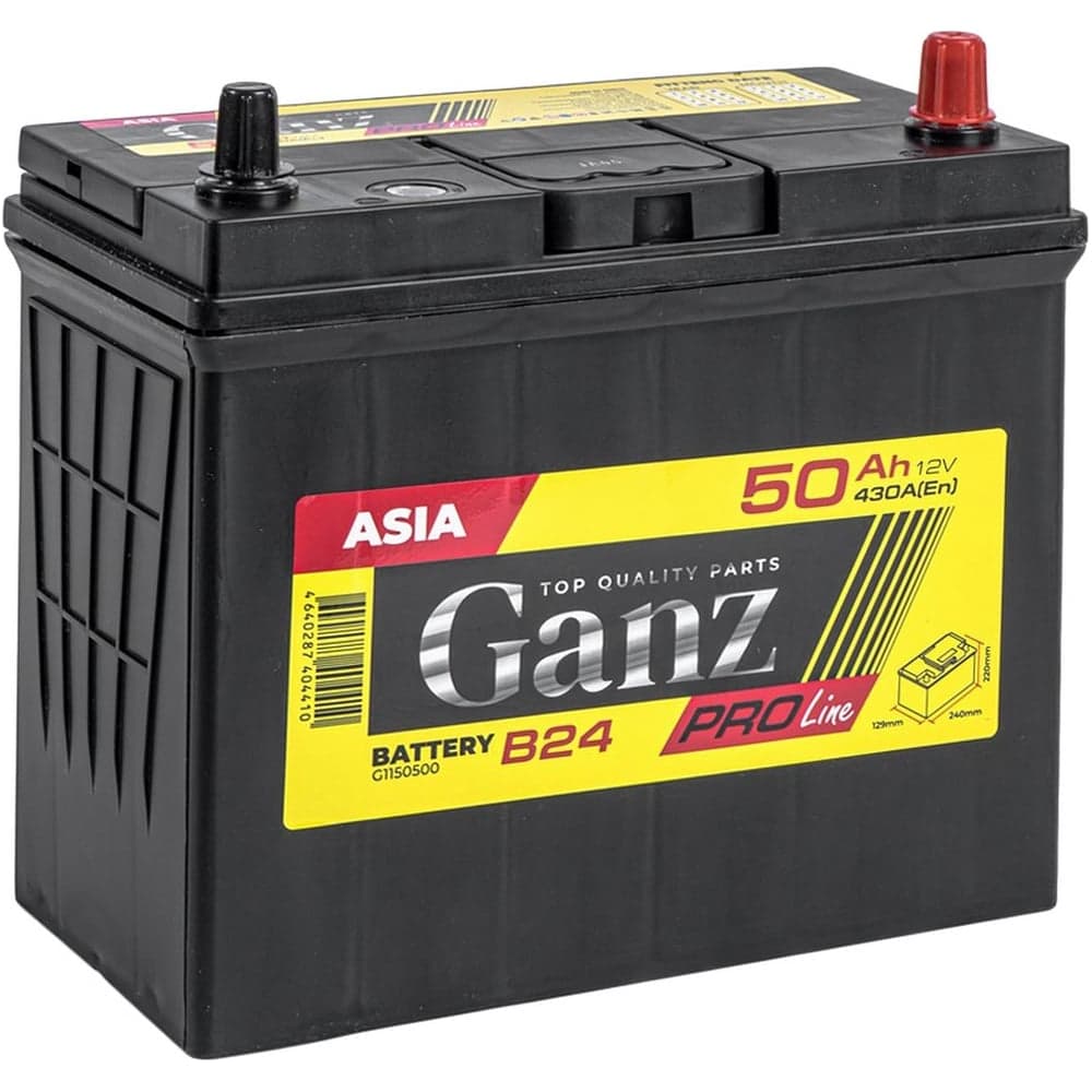 Аккумулятор Ganz PRO-Line JIS 50 А/ч обратный R+ 240x129x220 B24 EN 430 А G1150500