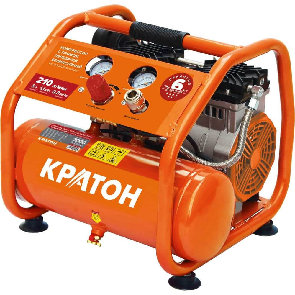 Компрессор с прямой передачей безмасляный Кратон AC-210-8-OFHS-сomfort 3 01 01 058