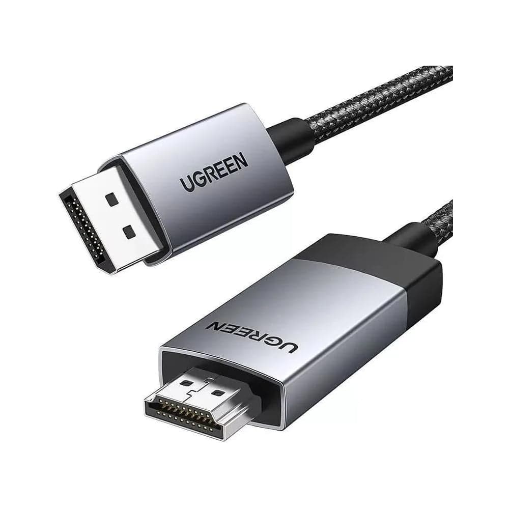 Кабель Ugreen DP119 DP to HDMI 4K Cable. Длина: 2м. Цвет: черно-серебристый 15774_