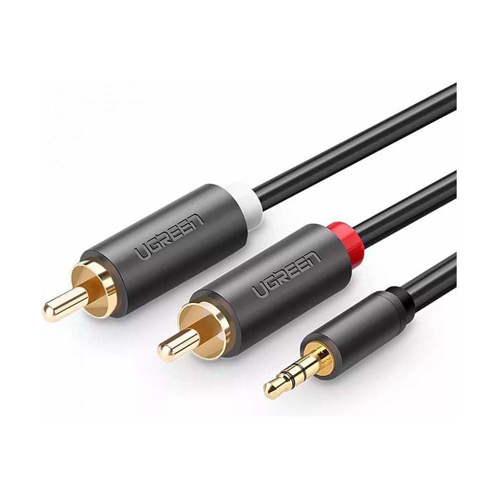 Аудиокабель Ugreen AV102 3.5mm Male to 2 RCA Male Audio Cable 2 м, серый 10510_