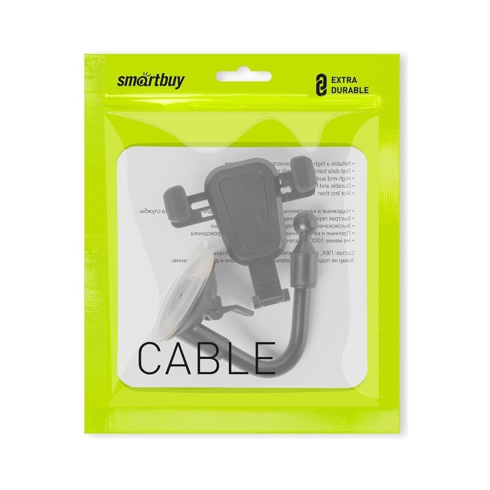 Автомобильный держатель для телефона на присоске Smartbuy Gravity,с гибкой ножкой,диаг. до 6,8" SBCH-5000