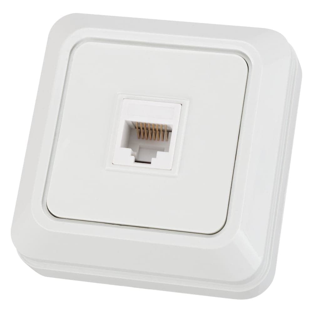 Розетка компьютерная TDM ELECTRIC (RJ-45) открытой установки IP20, белая Ладога SQ1801-0114