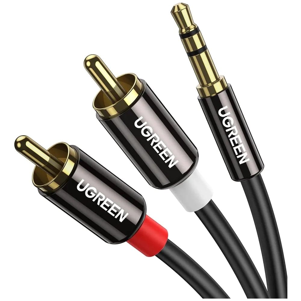 Кабель Ugreen AV116 3.5mm Male to 2RCA Male Cable, 1.5м, черный 10583_