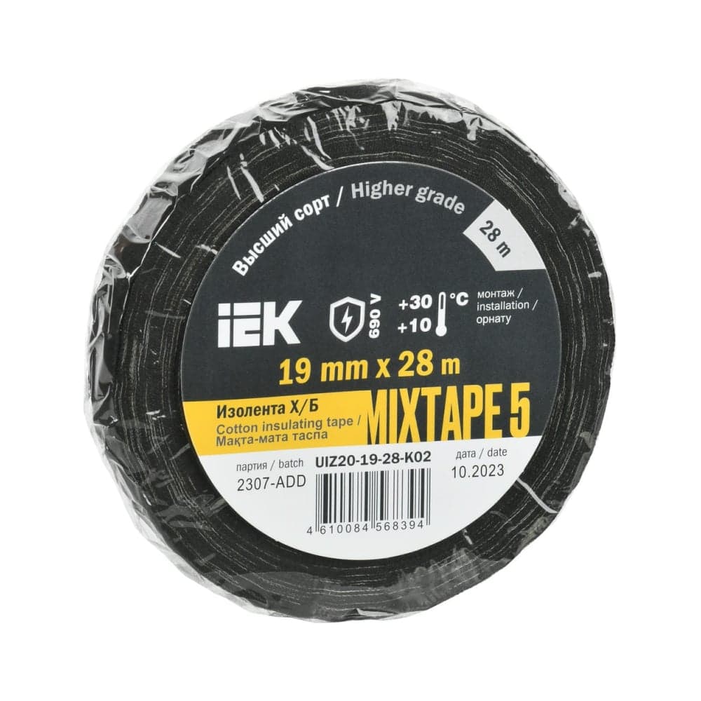 Изолента IEK MIXTAPE 5 Х/Б 19мм 28м UIZ20-19-28-K02