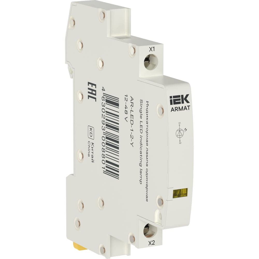 Лампа индикаторная одинарная IEK ARMAT LED 12-48В AC/DC жел. AR-LED-1-2-Y