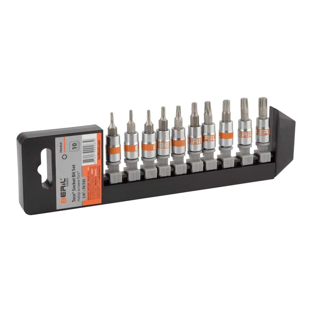 Набор головок Beril вставка TORX T8-T45 (DR1/4"; 10 предметов; холдер) 701410 17110