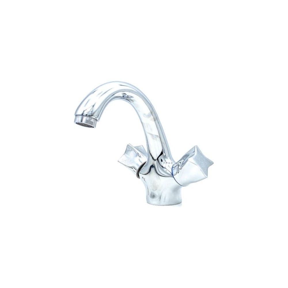 Смеситель для умывальника Doron DL 1501-N, 1/2 керамика, хром, излив короткий, п/г (1/10) 000268