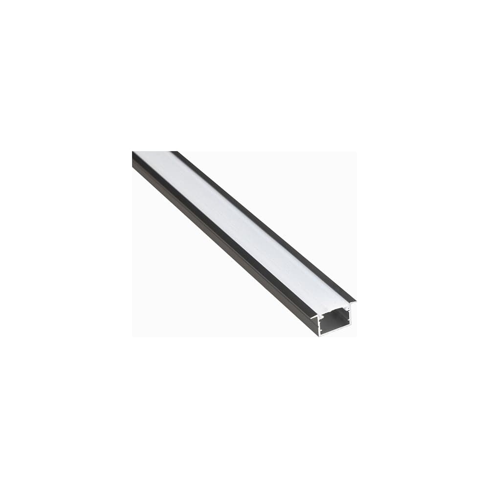 Профиль врезной LEDS POWER СПВ17-2412 алюминий черный с призматическим рассеивателем 2м 008462