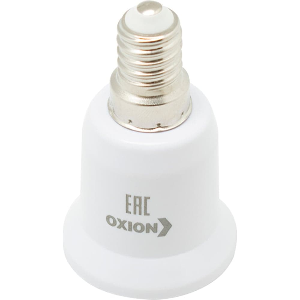 Переходник патрон Е14 в патрон Е 27, арт. OXION AH-005WH-E14TOE27