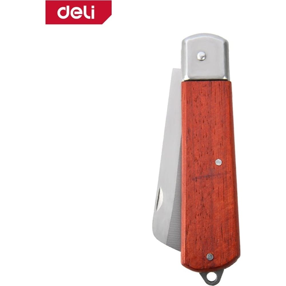 Нож электрика прямой складной DELI 200мм DL0070 (нержавеющая сталь, рукоятка из красного дерева) 178795