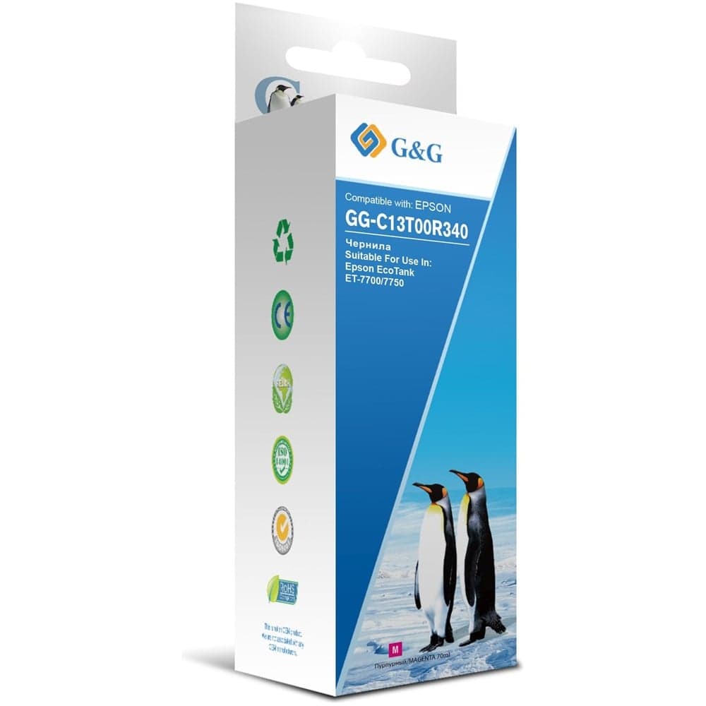 Чернила G&G GG-C13T00R340 пурпурный 70 мл для Epson EcoTank 7700/7750 1430615