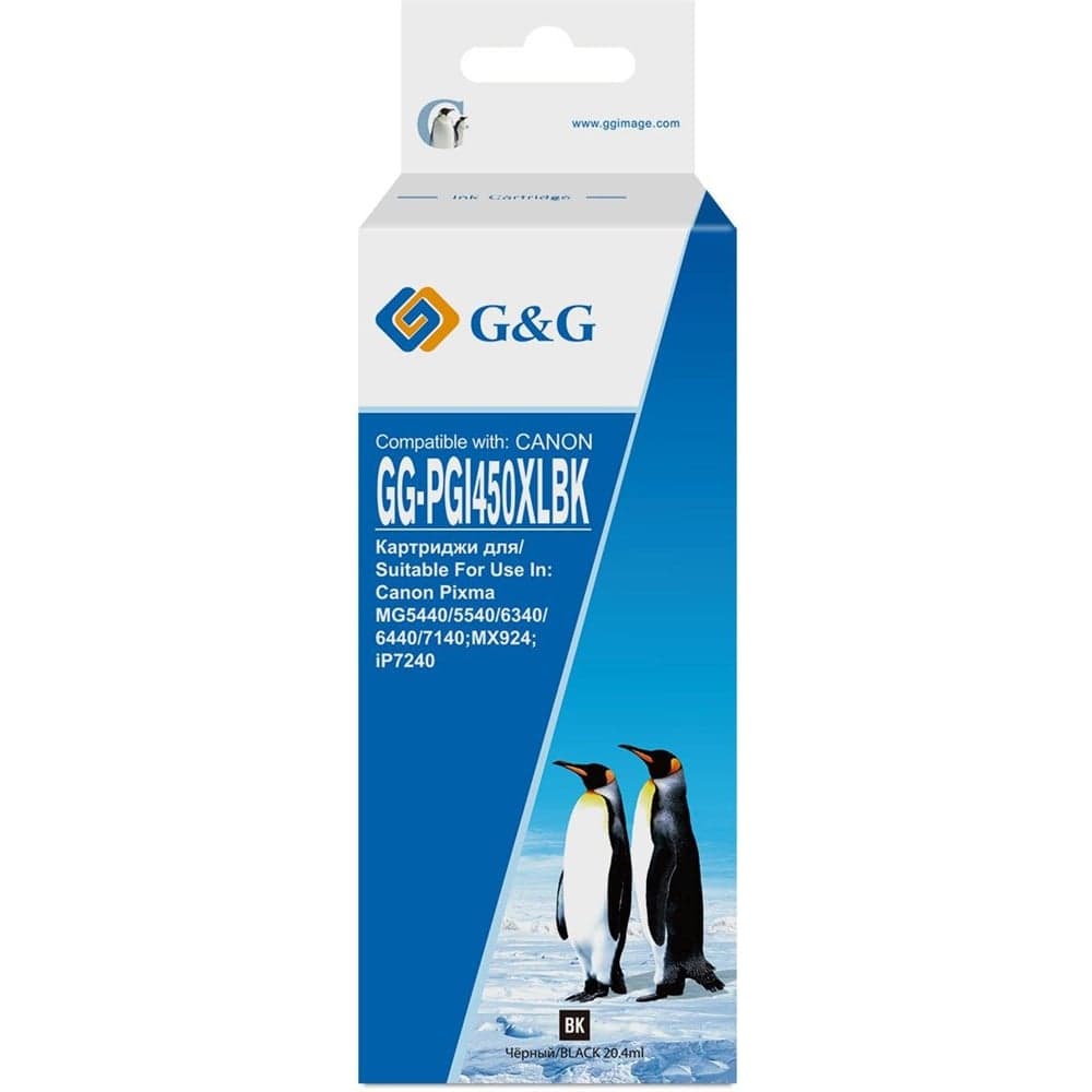 Картридж струйный G&G GG-PGI450XLBK черный 20.4 мл для Canon MG6340/5440/IP7240 1844365