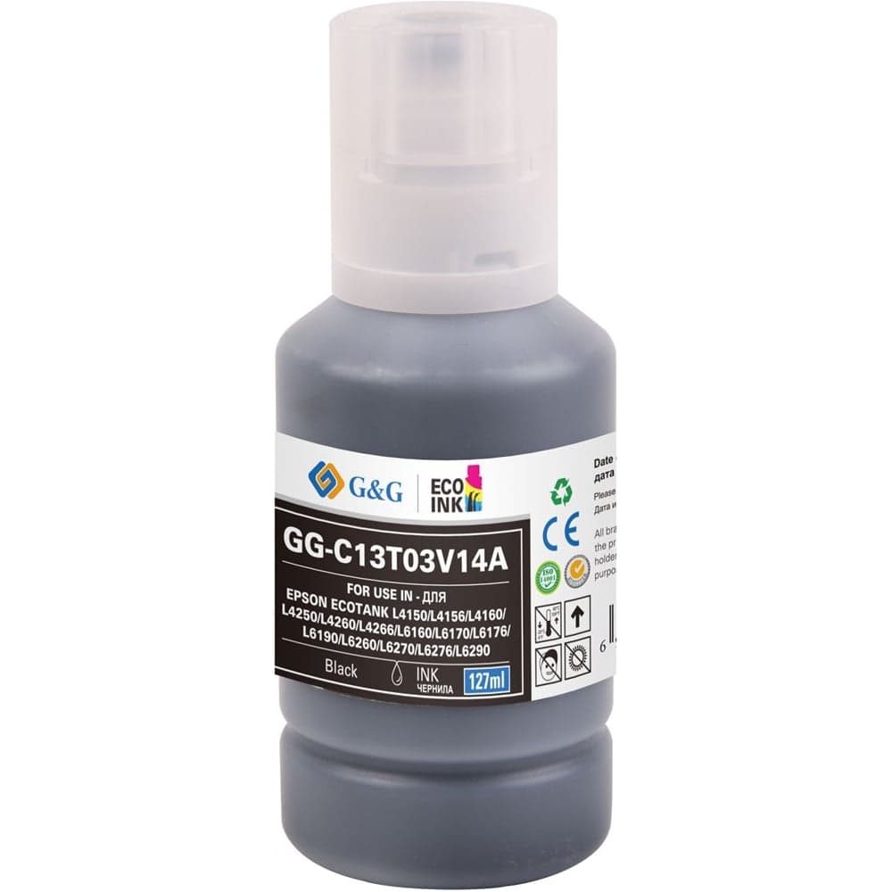 Чернила G&G GG-C13T03V14A 101BK черный пигментный 127 мл для Epson L4150/L4160/L6160/L6170 1776251