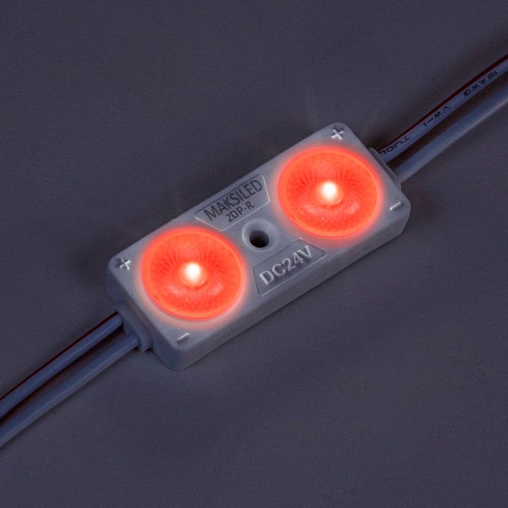 Светодиодный модуль MAKSILED 20 шт, 0,96Вт/0,48Вт, 24В, IP65, 2smd 2835, 30лм/15лм, красный, ML-M2DP-L-2835-R-24V