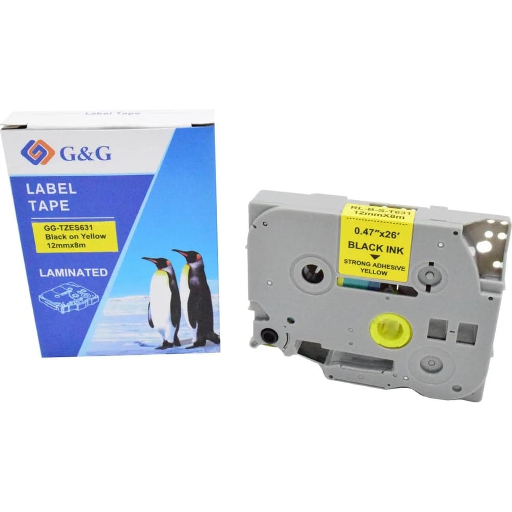 Картридж ленточный G&G GG-TZES631 черный на желтом 12x8 для Brother 1010/1260VP/1830VP/9700PC 2073251