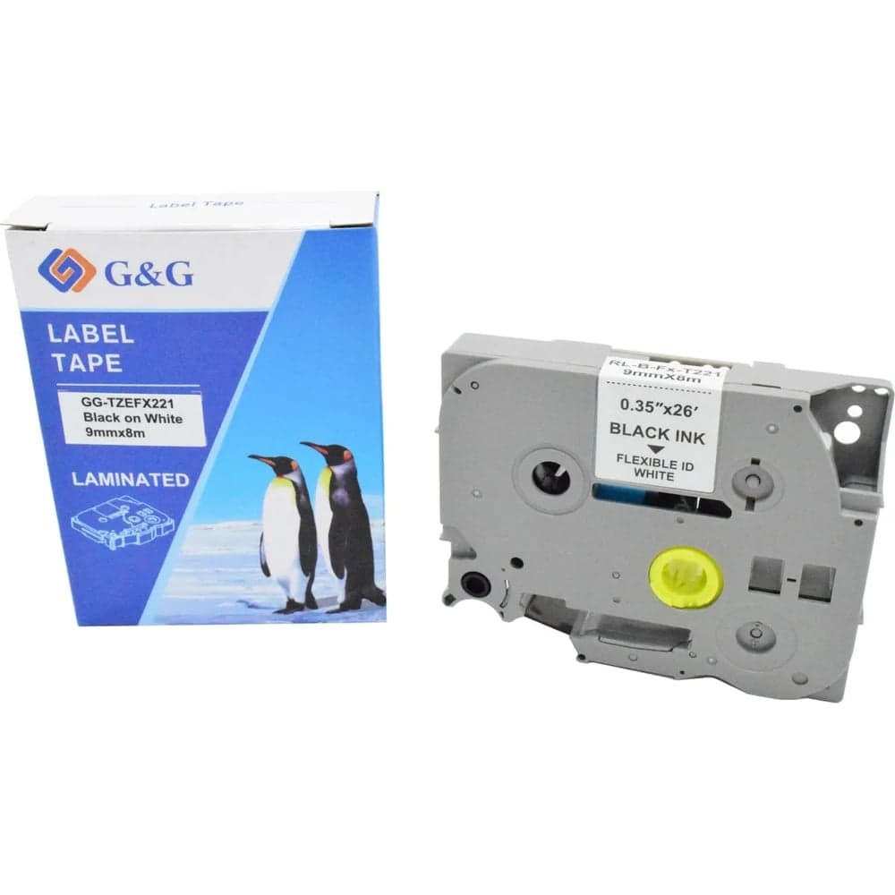 Картридж ленточный G&amp;G GG-TZEFX221 черный на белом 9x8 для Brother 1010/1280/1280VP/2700VP 2073258