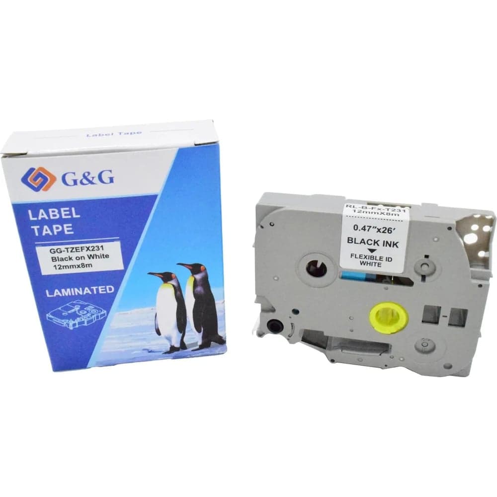 Картридж ленточный G&amp;G GG-TZEFX231 черный на белом 12x8 для Brother 1010/1280/1280VP/2700VP 2073225