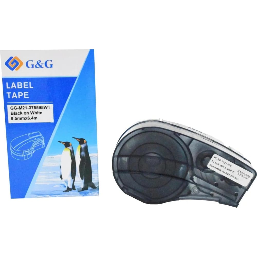 Картридж ленточный G&amp;G GG-M21-375595WT черный на белом 9.5x6.4 для Brady BMP21-PLUS, BMP21-LAB 2073215