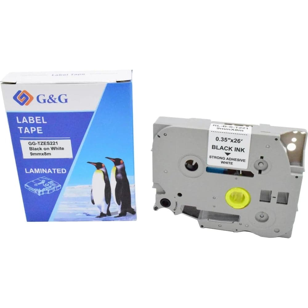 Картридж ленточный G&amp;G GG-TZES221 черный на белом 9x8 для Brother 1010/1280/1280VP/2700VP 2073250