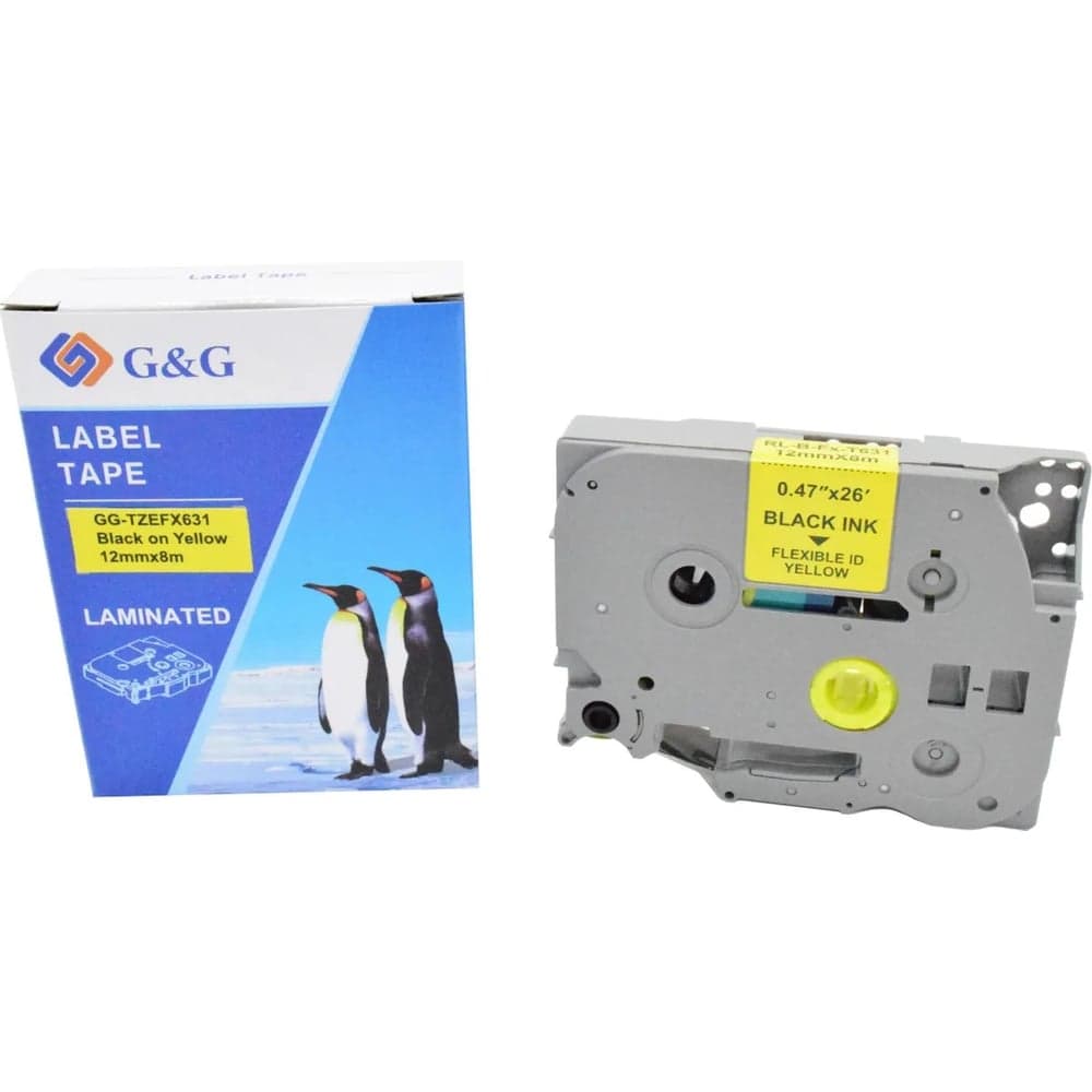 Картридж ленточный G&amp;G GG-TZEFX631 черный на желтом 12x8 для Brother 1010/1260VP/1830VP/9700PC 2073255