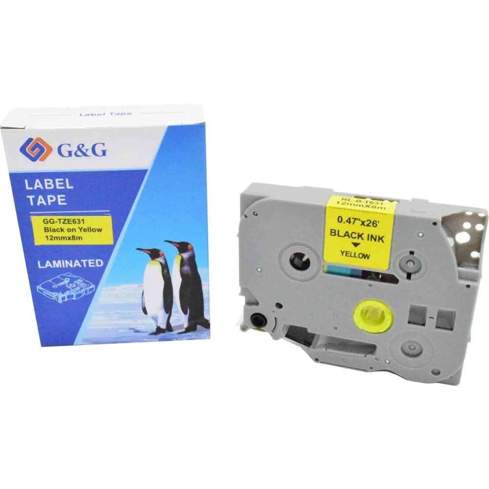 Картридж ленточный G&amp;G GG-TZE631 черный на желтом 12x8 для Brother 1010/1260VP/1830VP/9700PC 2073227