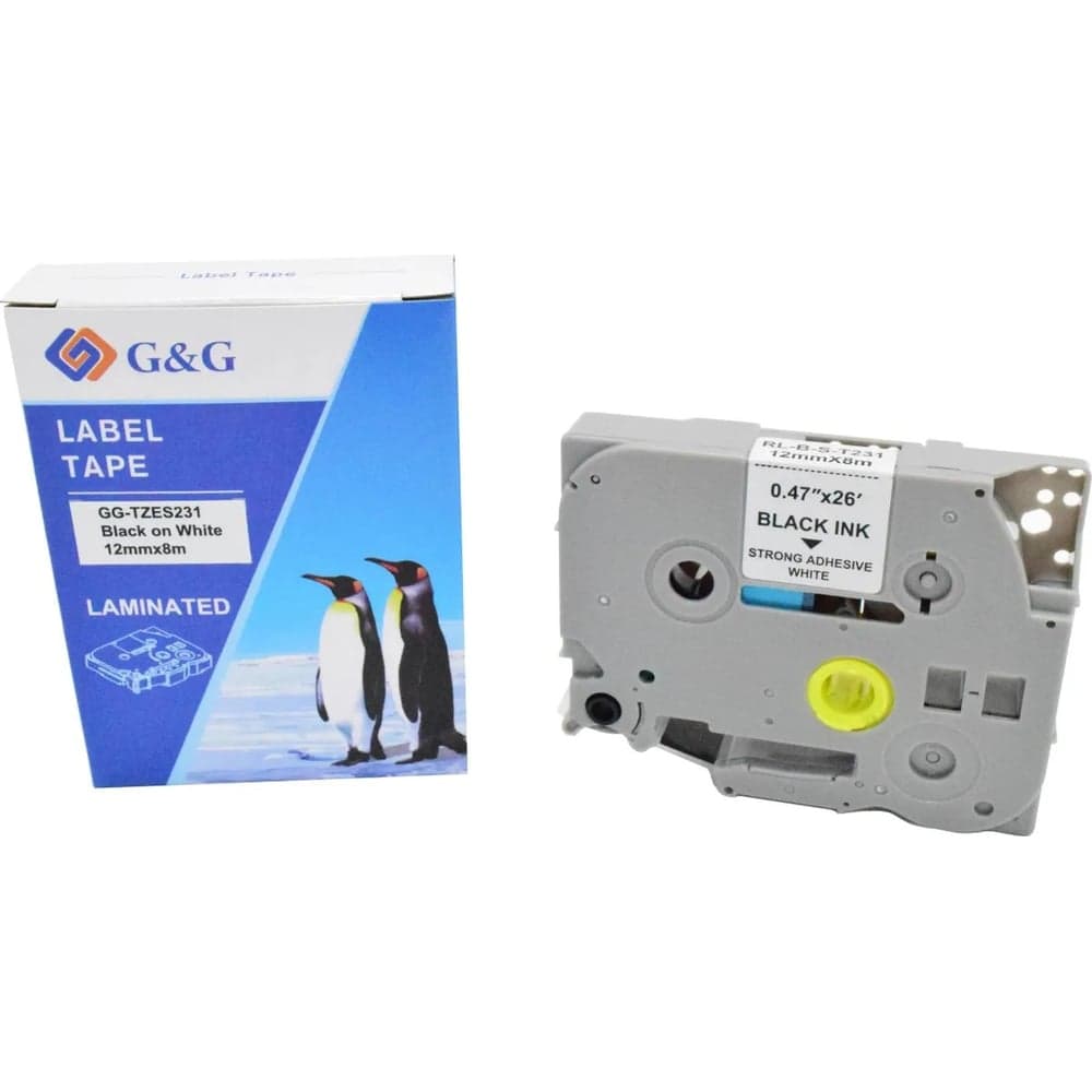 Картридж ленточный G&G GG-TZES231 черный на белом 12x8 для Brother 1010/1280/1280VP/2700VP 2073224