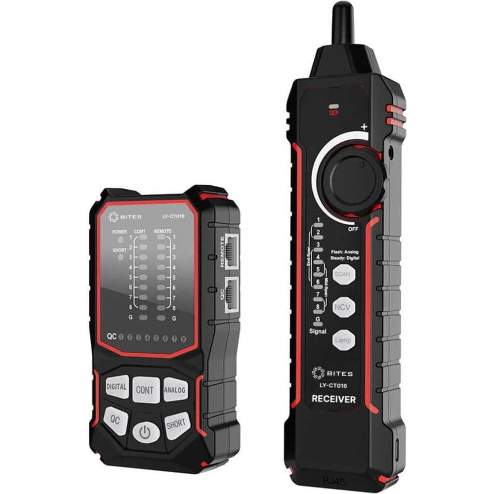 Тестер-трассоискатель кабеля 5Bites UTP / STP / TEL / POE / NCV / PLUG TEST / LCD LY-CT016