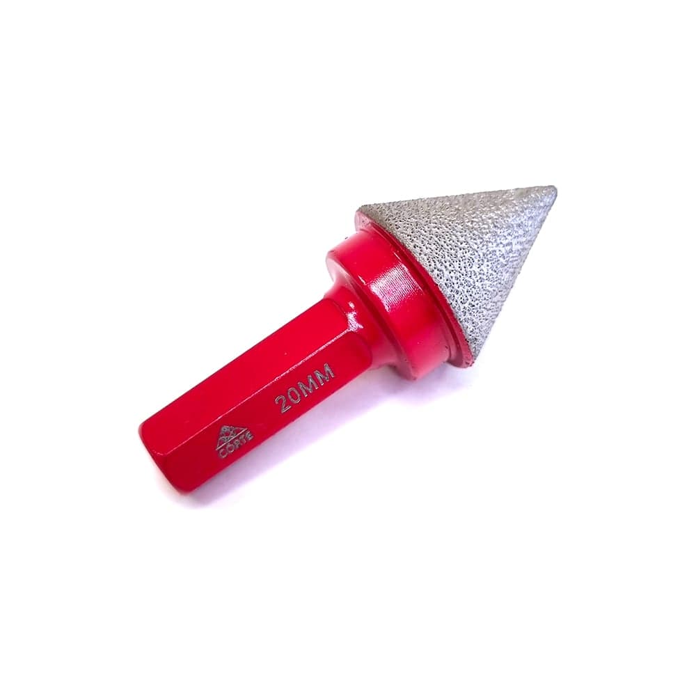 Фреза алмазная конусная с шетигранным хвостовиком CORTE 3/8 HEX 0-20 мм. CBH020