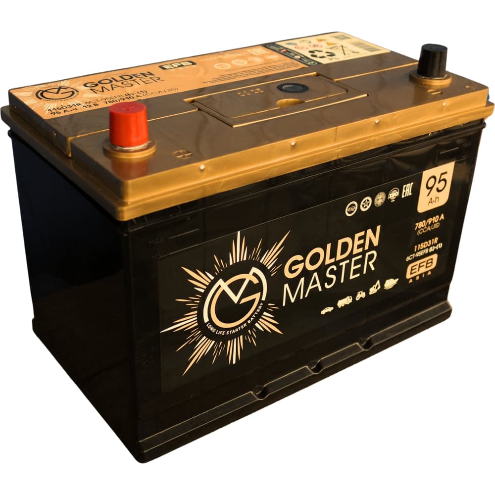Автомобильный аккумулятор GOLDEN MASTER EFB ASIA 6СТ-95 (L)-(1) 780А 306х175х225 4657819154927