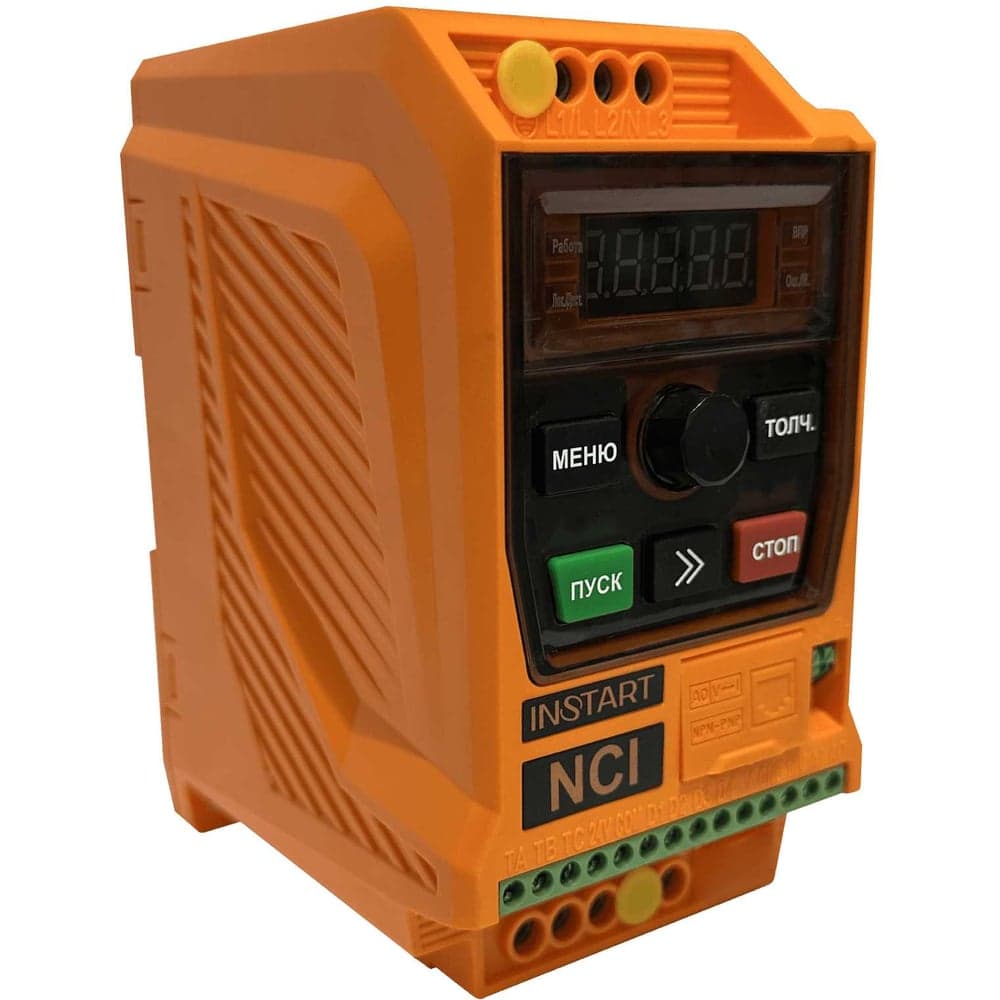 Преобразователь частоты INSTART NCI-G1.5-2B 1,5кВт, 7А вход 1~198-253В, 50/60Гц, выход 3~230 (220)В, встроенная панель (сьемная-опция), IP20, Modbus RTU 111900