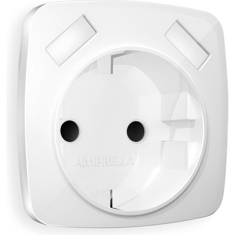 Лицевая панель Ambrella VOLT для розетки с заземлением со шторками 2USB тип A+A OMEGA OP1090