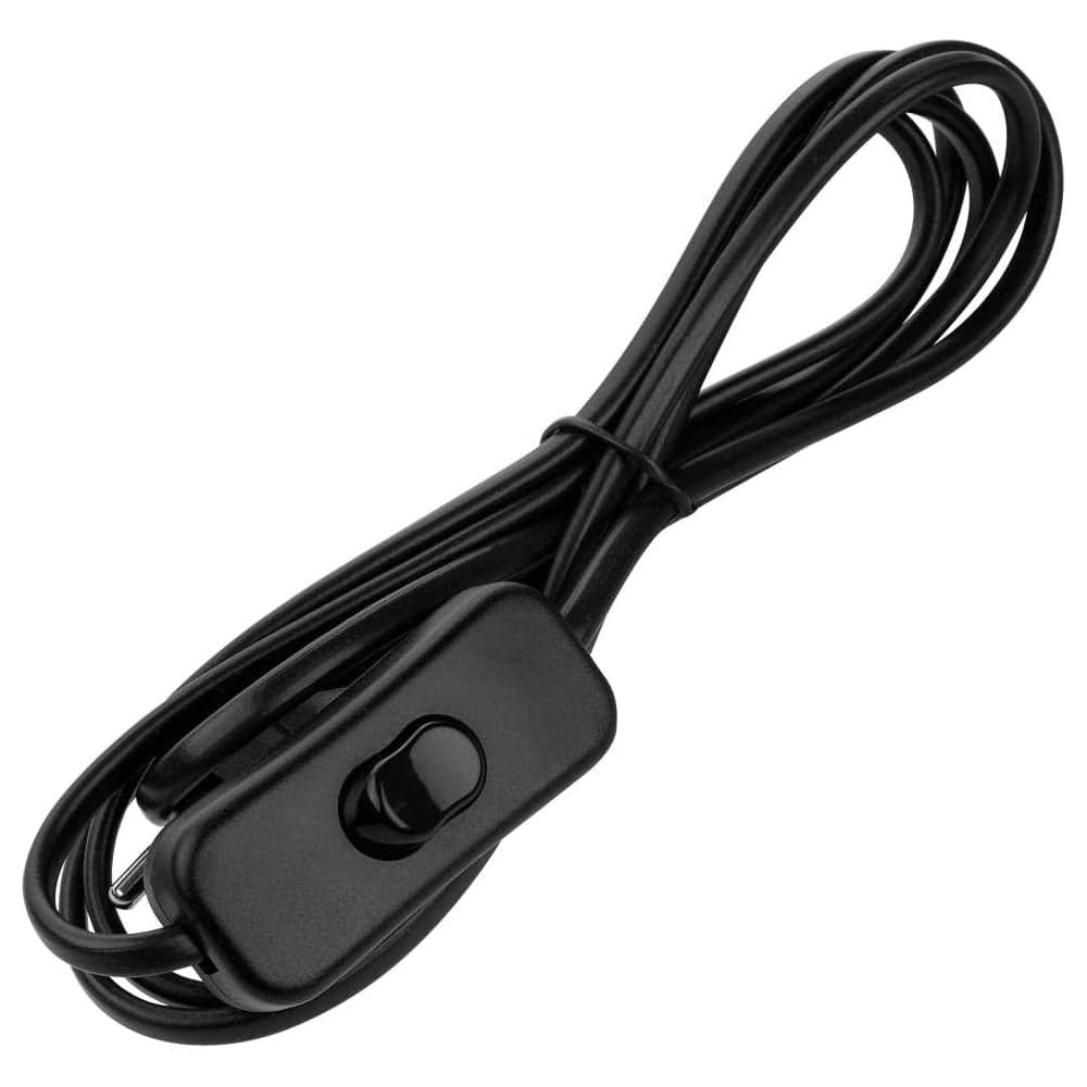 Шнур для БРА с выключателем TDM ELECTRIC ШВВП 2x0.5 мм2, 1.8 м, черный TDM SQ1305-1001