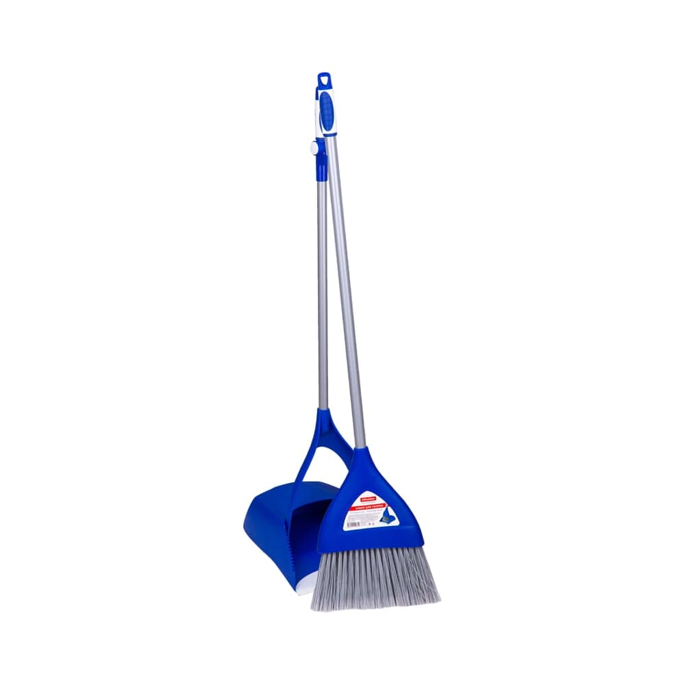 Совок для мусора OfficeClean Professional со щеткой-сметкой, складной, металлическая ручка 66 см, резиновая кромка 266767