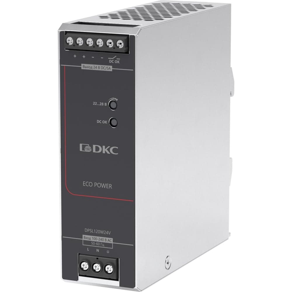 Источник питания DKC ECO POWER однофазный, 120 Вт, 5А, 24В 1 шт DPSL120W24V