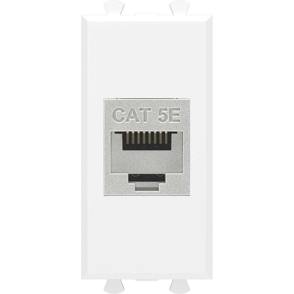 Компьютерная розетка DKC RJ 45, без шторки, модульная, кат.5е, экранированная, Avanti, Белое облако, 1 модуль, 1 шт. 4400761
