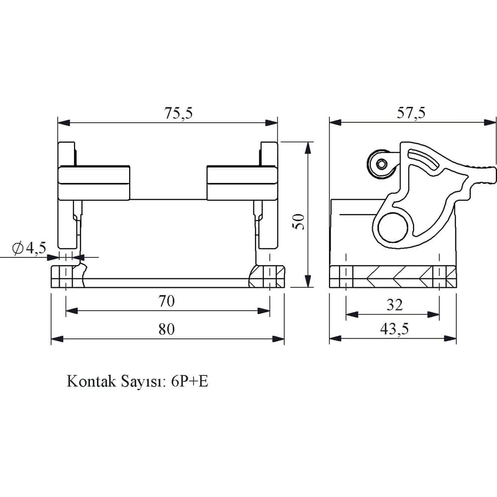 Корпус Emas низкий 6 полюсов EBM06GM42