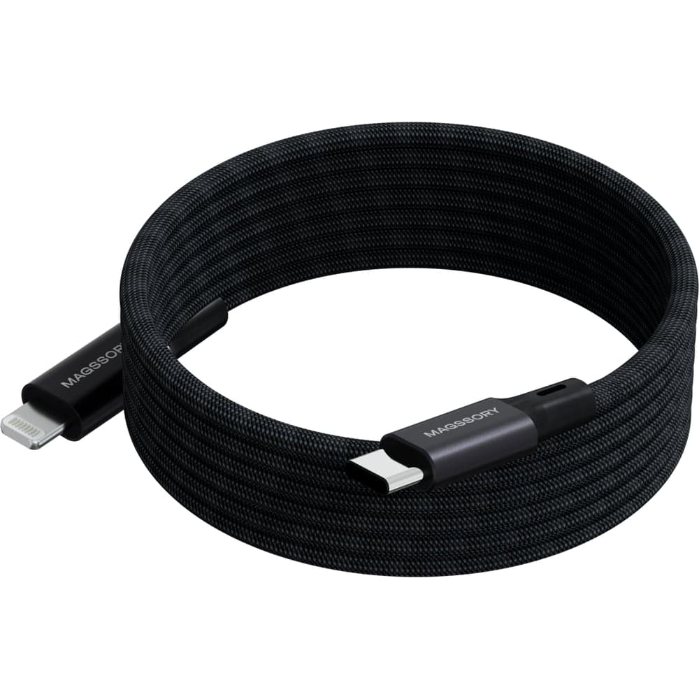 Магнитный кабель MAGSSORY Link L Magnetic 1.2m USB-C to Lightning, черный CBL003b