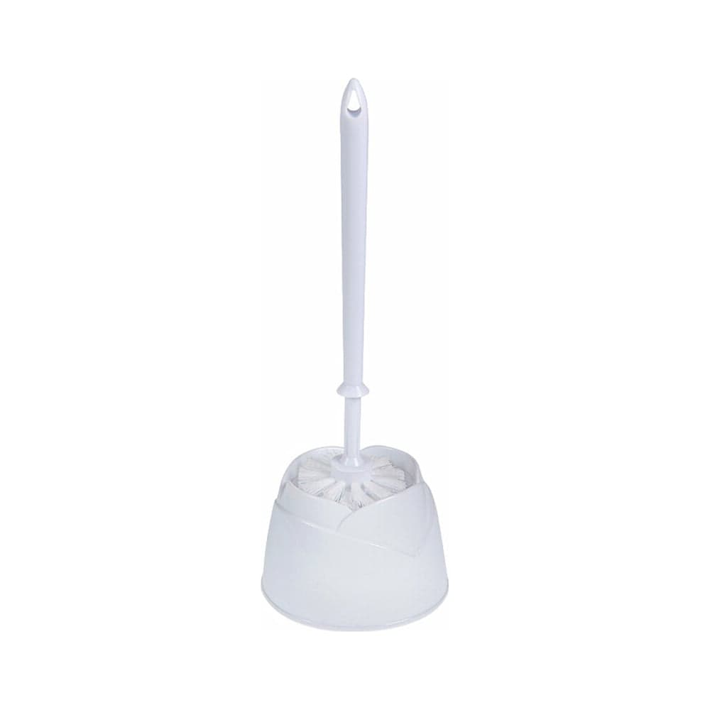 Ерш для унитаза OfficeClean с подставкой, пластик, белый 303066