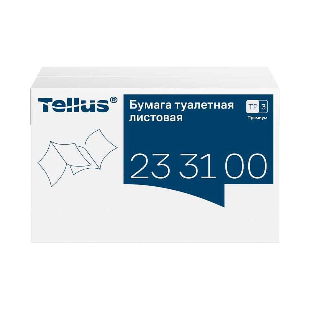 Листовая туалетная бумага TORK Tellus категория качества Премиум, 2-сл. система Т3, 40 пачек в упаковке 233100