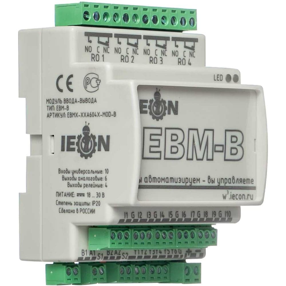 Модуль входов-выходов IECON EBM-B, порт LAN Ethernet, Modbus TCP EBMX-XXA604X-TCP-B