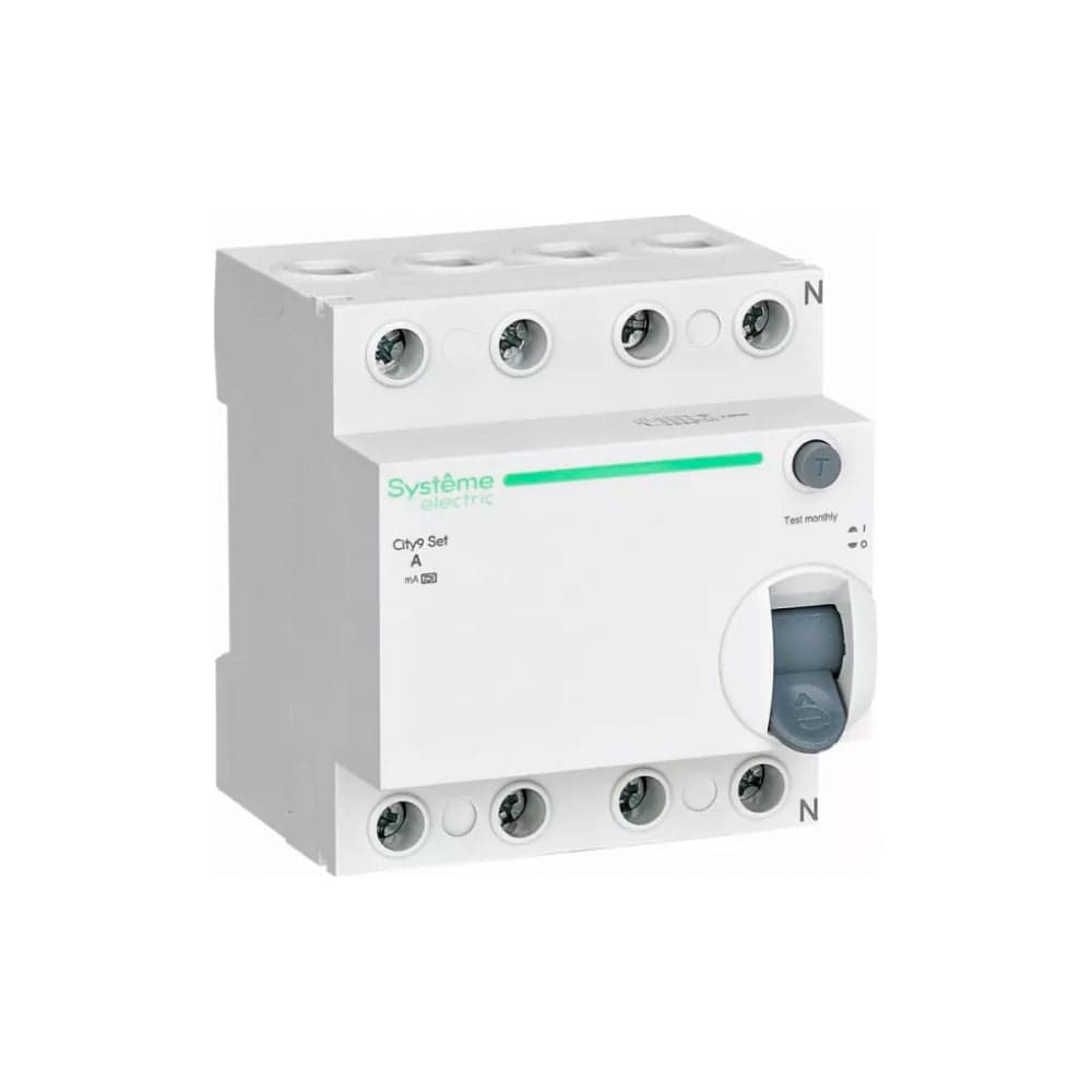 Выключатель дифференциального тока Systeme Electric селективный City9 Set ВДТ 63А, 4P, 100мА, A-S, 400В C9R76463
