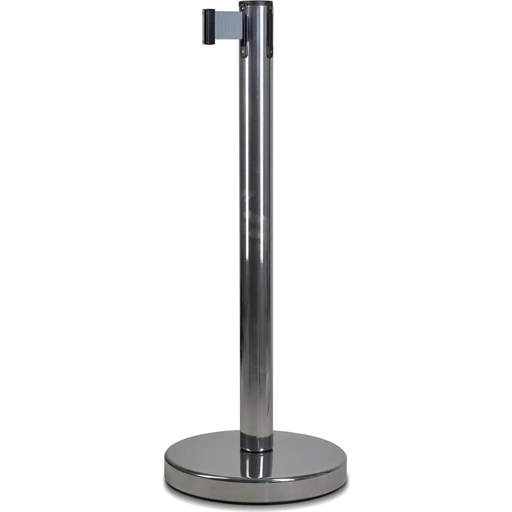 Стойка ограждения RUSBARRIER с лентой 5 м BSLN-327635 CHROME grey
