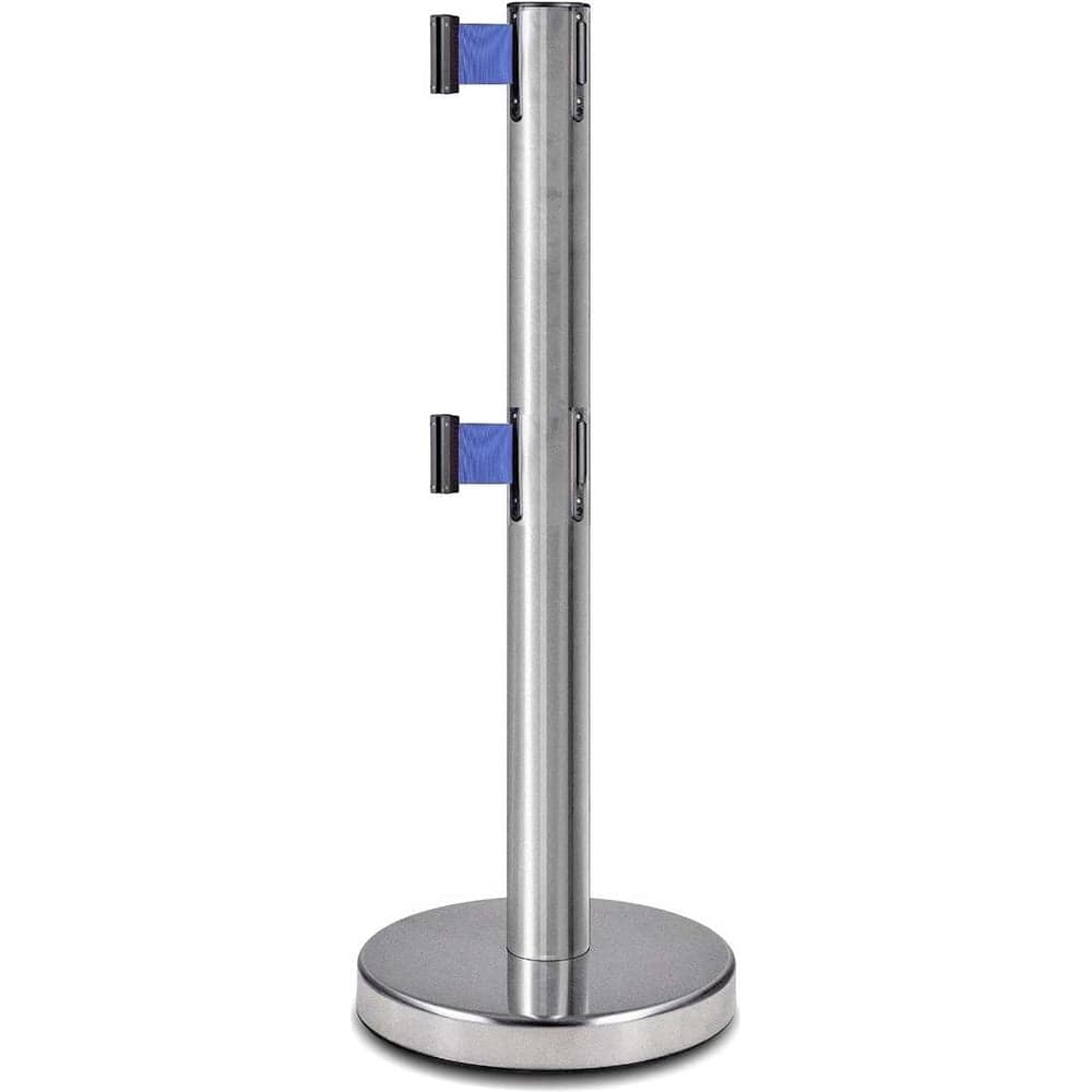Стойка ограждения c 2 лентами Rusbarrier 5 м BS2LN-237625 blue