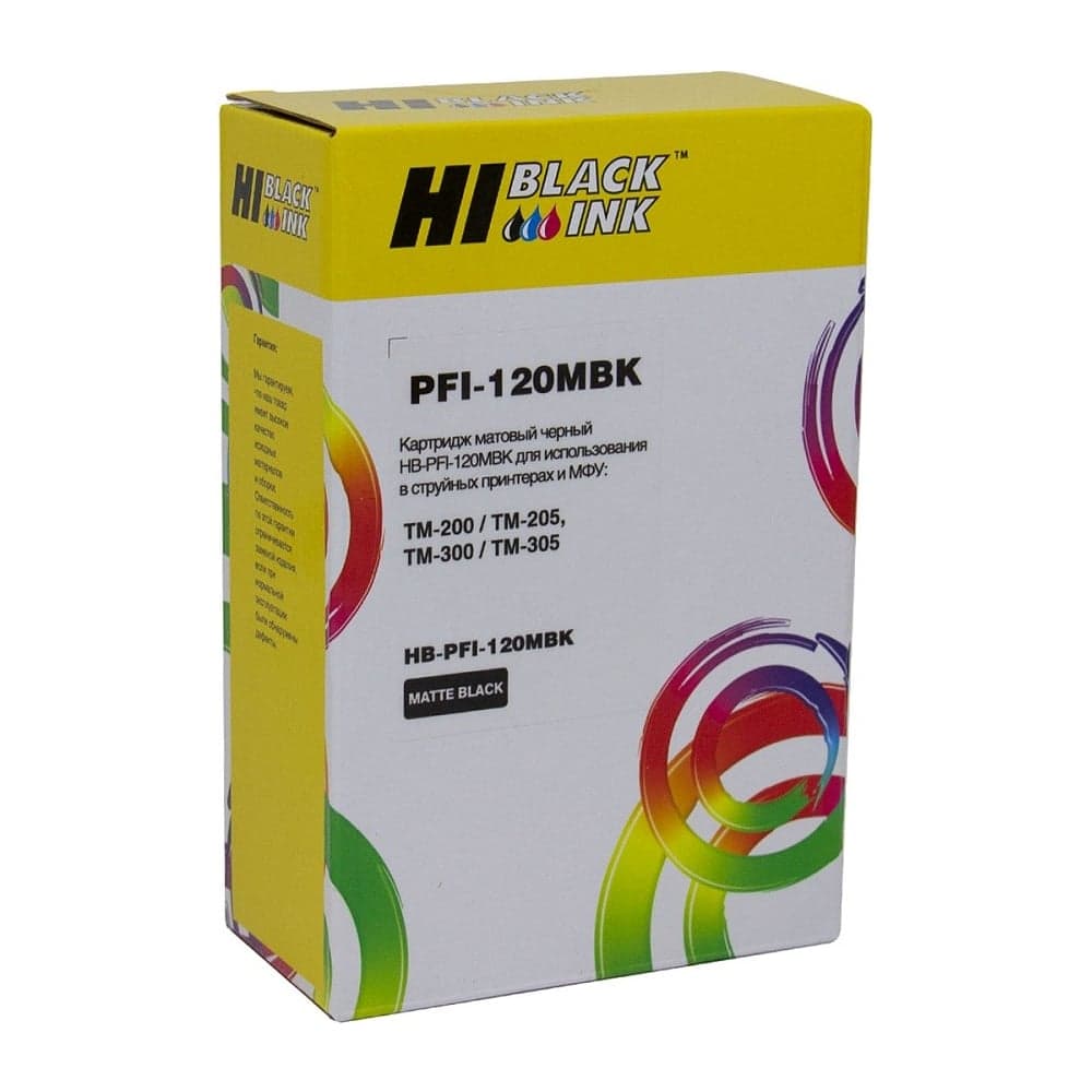 Картридж Hi-Black (PFI-120MBK) для Canon TM-200/205/300/305, matte black HB-CAN-PFI-120MBK-Bk