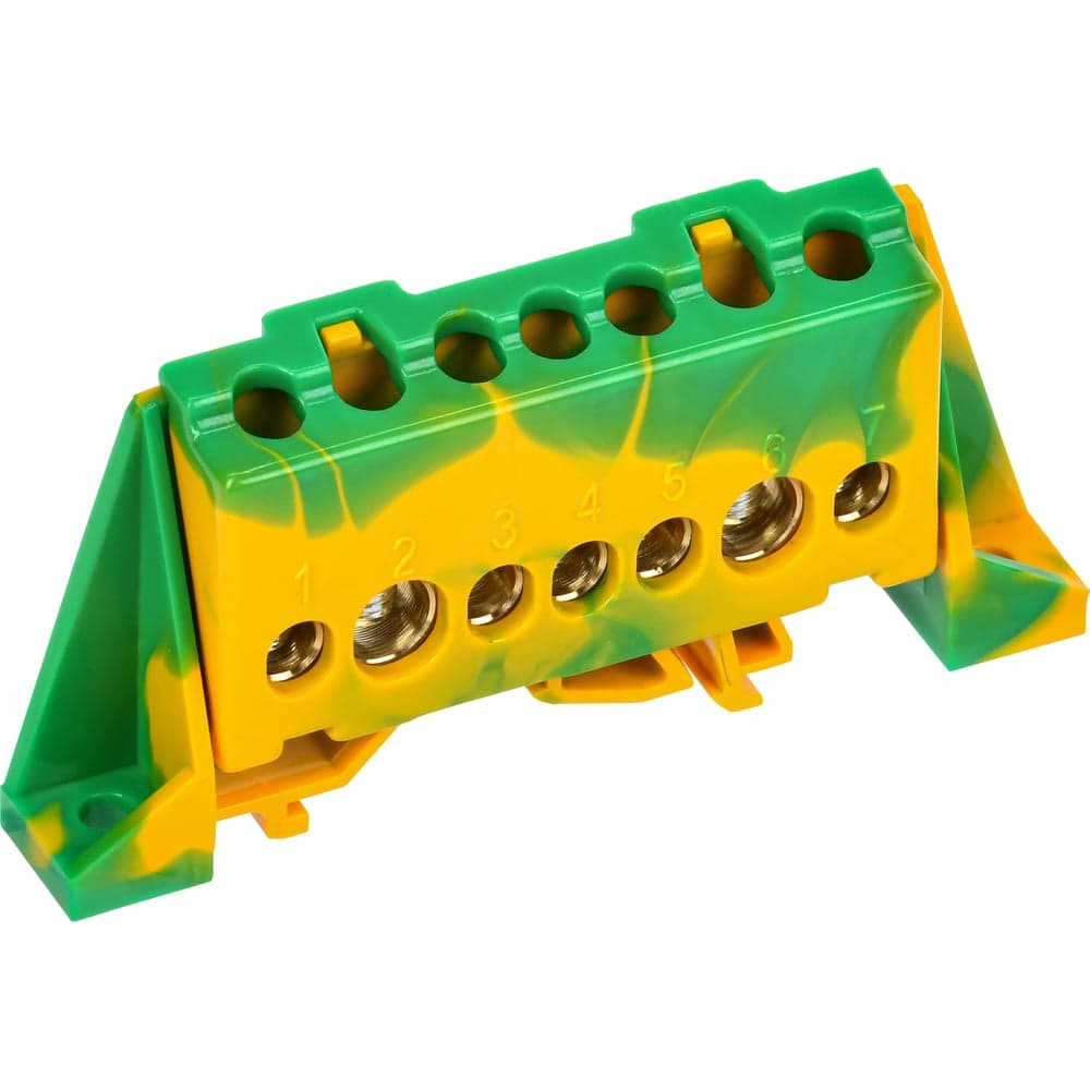 TEKFOR Шина PE земля в комб. изол. Стойка 8x12-7-ЖЗ (5шт/упак) IEK TF-NN20-07-DP-K52