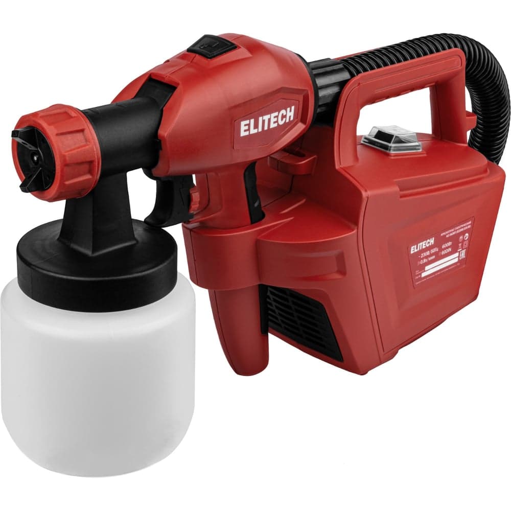 Краскопульт Elitech КЭ 0626П (600Вт, 0,8л/мин, 60DIN) 207363