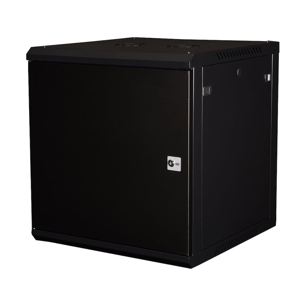 Шкаф 19 телекоммуникационный настенный DATAREX 12U 635x600x450 мм, дверь металл, черный DR-643001