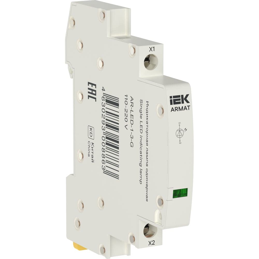 Лампа индикаторная IEK ARMAT одинарная LED 110-220В DC зел. AR-LED-1-3-G