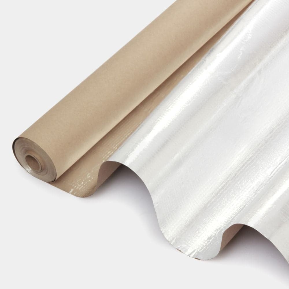 Алюминиевая фольга на крафт бумаге Megaflex KF Foil 1 м х 20 м (20 м2) FOIKFF.100.20